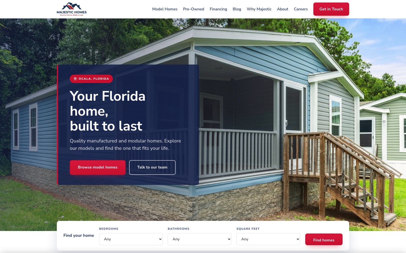 Majestic Homes Florida, Your Florida home, built to last