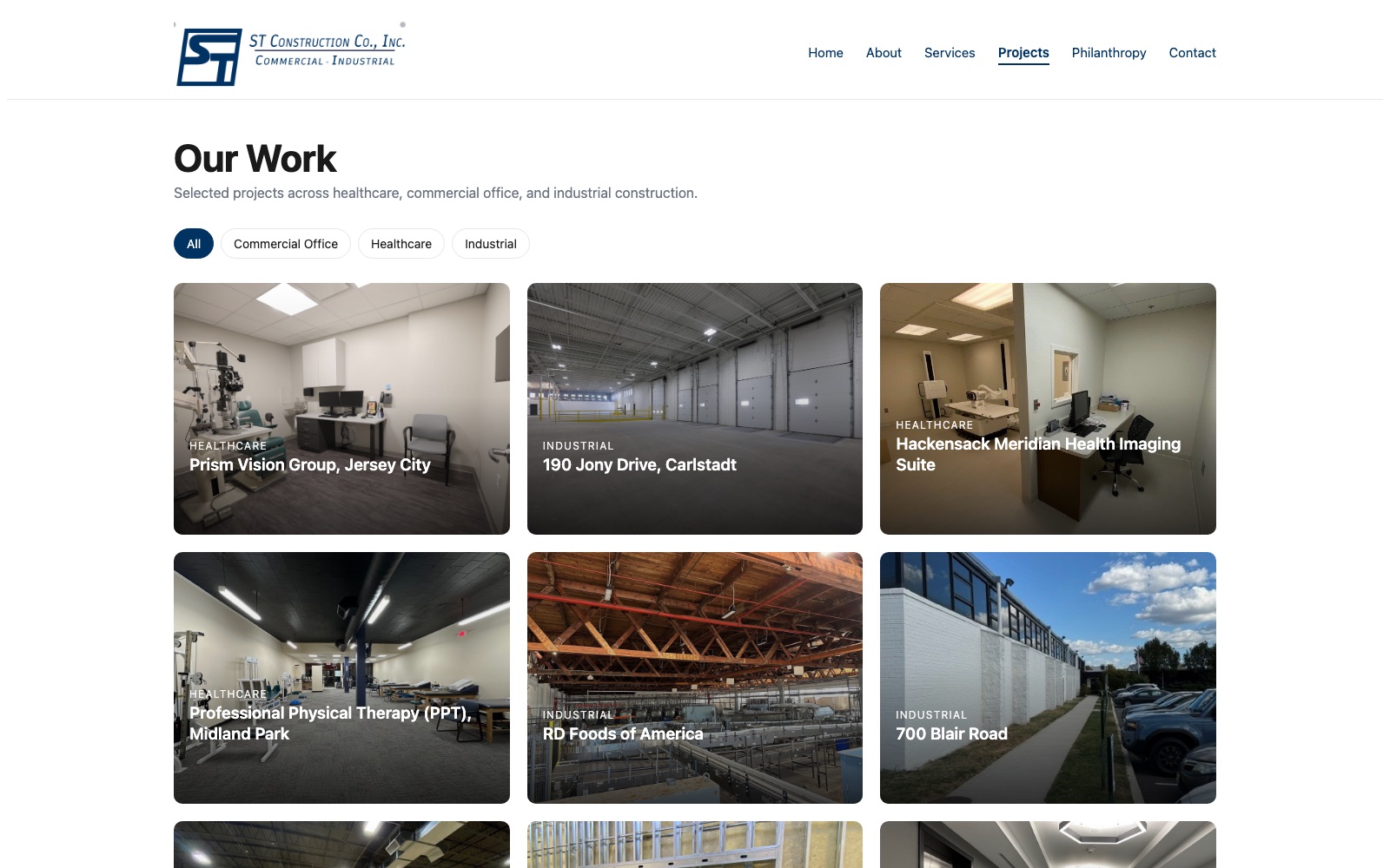 ST Construction Co., Building across healthcare, commercial & industrial